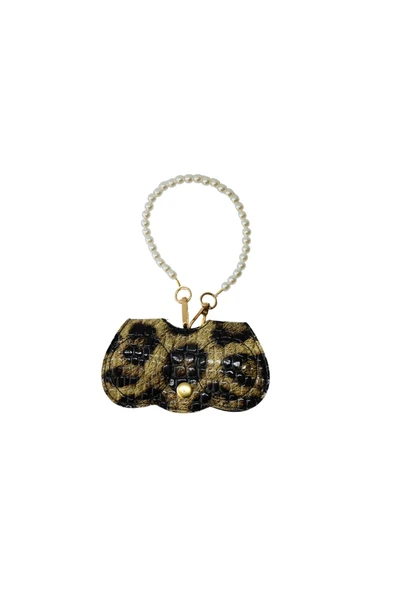 ömrüm style Asılabilir Gözlük Kılıfı Charm Leopar İnci Çift Koruma ürün görseli 1