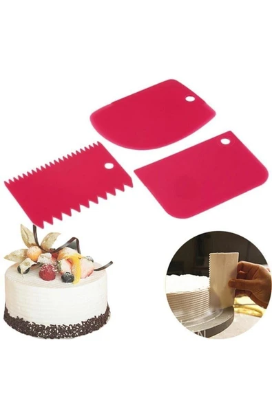 ARMESE Hamur Kazıyıcı 3'lü Set (Pasta Şekillendirici Kesici Kazıyıcı Dekoratör ) Kp-101 ürün görseli 1
