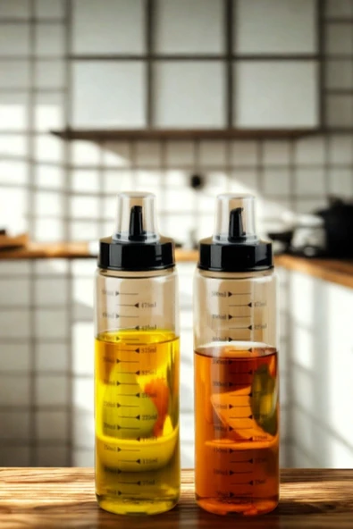 ARMESE 2'li Cam Yağdanlık Zeytin Yağ Sıvı Yağ Şişesi Cam Şişe 500ml ürün görseli 1