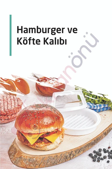 ARMESE Hamburger Köfte Kalıbı Köfte Presi Şekillendirici Burger Press Pratik Köfte Yapma Aparatı Kp-104 ürün görseli 1