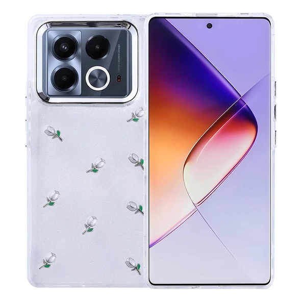 Zipax İnfinix Note 40 Pro Kılıf Airbag Tasarımlı Simli Zr-Kutup ürün görseli 1