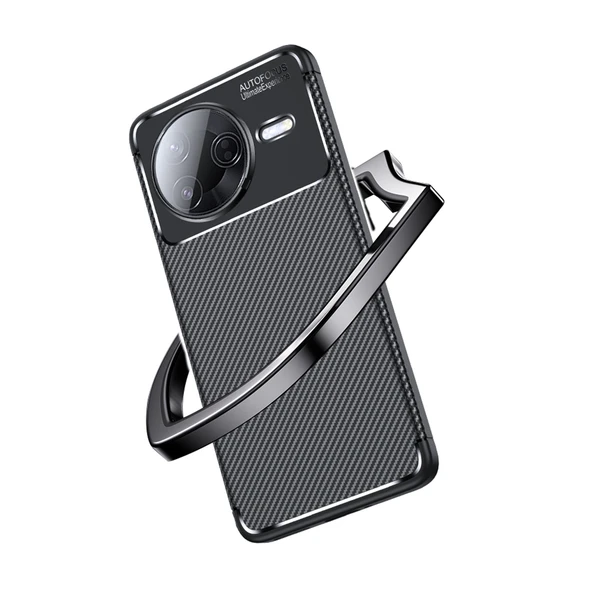Zipax Xiaomi Poco F7 Pro Kılıf Carbon Görünümlü Silikon Zr-Negro ürün görseli 1