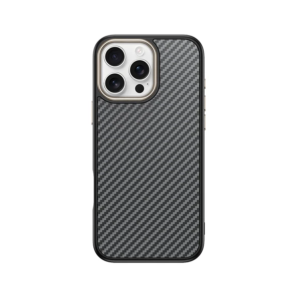 Zipax Apple iPhone 16 Pro Max Kılıf Magesafe Şarj Özellikli Karbon Fiber Görünümlü Zr-Antina ürün görseli 1
