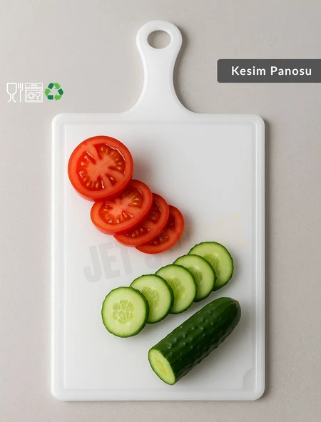 Saplı Kesim Panosu Doğruma Tahtası Salata Meyve Kesme Tahtası 36x21 cm ürün görseli 1