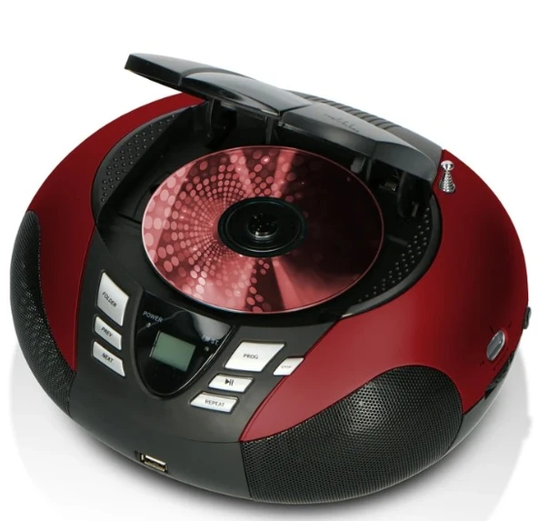 LENCO SCD-37 USB Kırmızı - Taşınabilir FM Radyo CD ve USB oynatıcı - Kırmızı ürün görseli 1