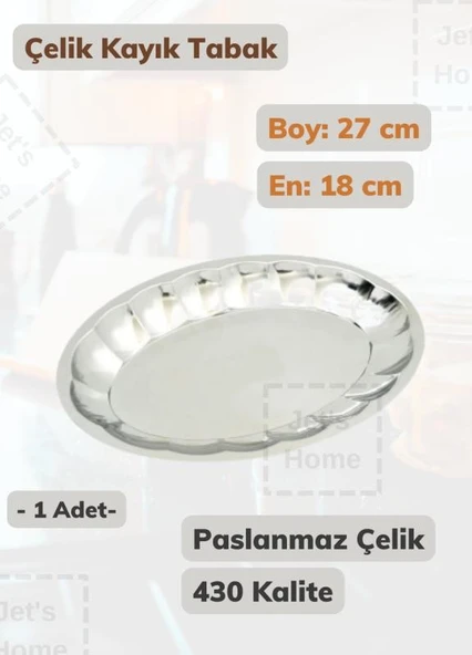 Dilimli Kayık Tabak 30,5 cm No: 4 Paslanmaz Çelik Tabak ürün görseli 1