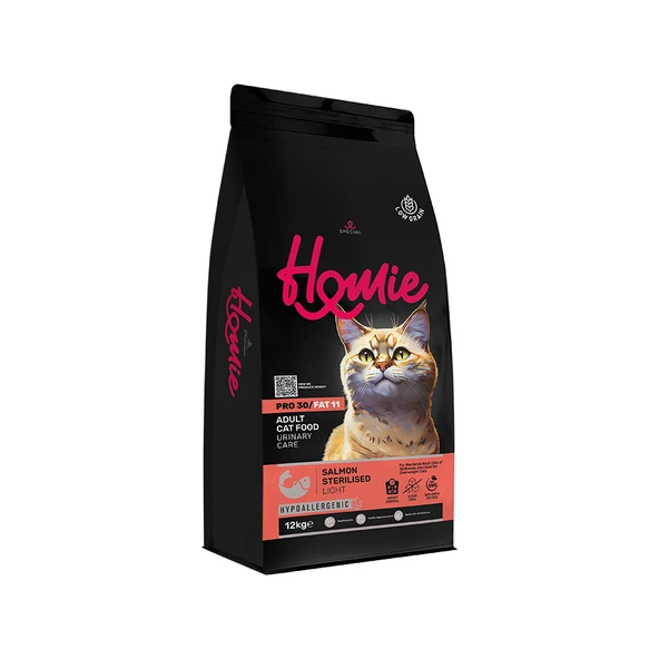 Homie Hipoalerjenik Somonlu Kısırlaştırılmış Kedi Maması 12 Kg ürün görseli 1