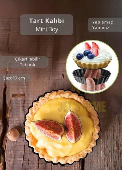 Mini Boy Tart Kalıbı Çıkartılabilir Tabanlı Turta Kalıbı Karbon Çelik Kek Kalıbı 10 cm ürün görseli 1
