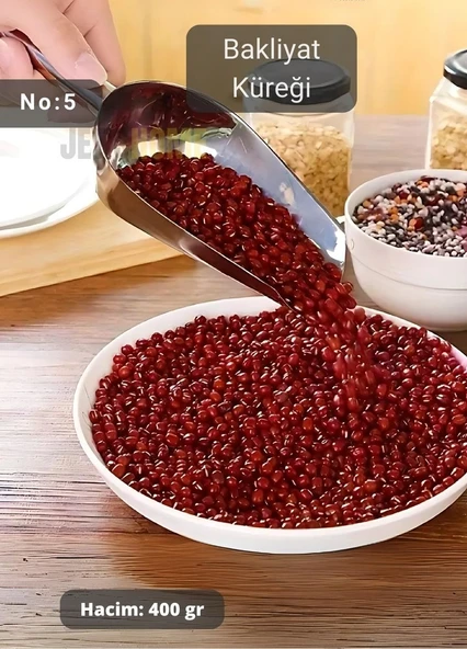 Erzak Küreği Paslanmaz Buz Küreği Çelik Bakliyat Küreği Asma Delikli SS 201 Kürek No:5 27 cm ürün görseli 1