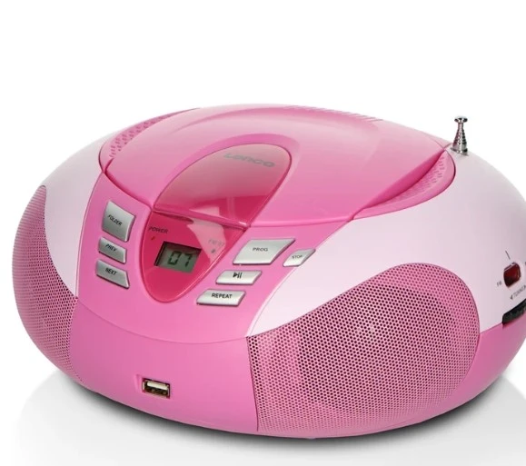 LENCO SCD-37 USB Pembe - Taşınabilir FM Radyo CD ve USB çalar - Pembe ürün görseli 1