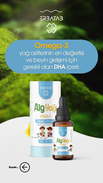 Erbatab Alg Yağı Omega 3 30 ml - Resim 3