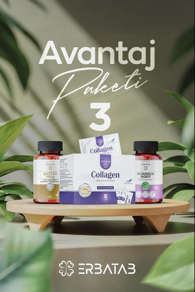 Erbatab Avantaj Paketi 3 (Kollajen, Biotin, Dulavr atotu) ürün görseli 1