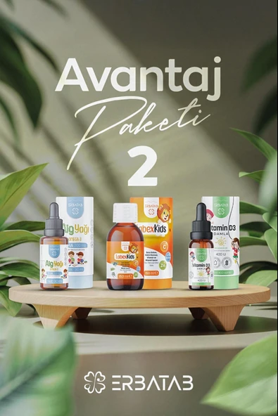 Erbatab Avantaj Paketi 2 (Labex Multivitamin, D3 K ids, Alg Yağı Omega) ürün görseli 1