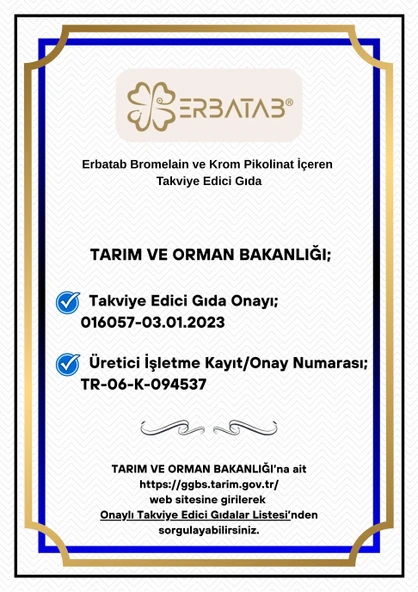 Erbatab Bromelain Krompikolinat 60 Kapsül - Resim 6