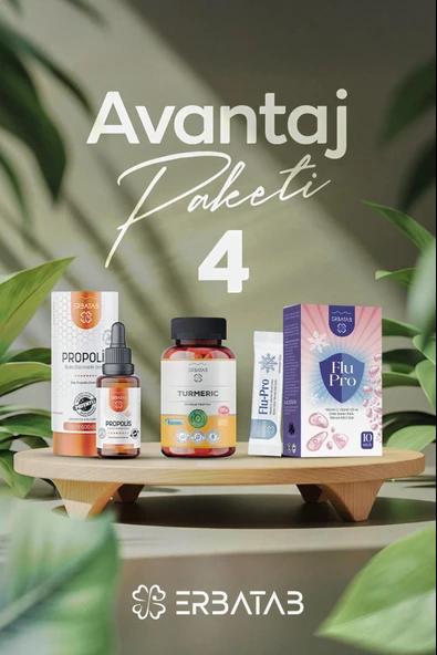 Erbatab Avantaj Paketi 4 (Zerdeçal, Propolis, Flupro Vitamin C) ürün görseli 1
