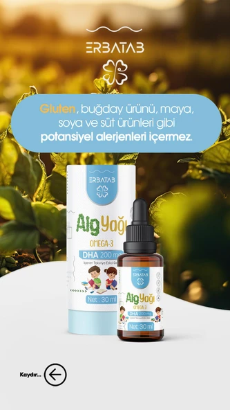 Erbatab Alg Yağı Omega 3 30 ml - Resim 6