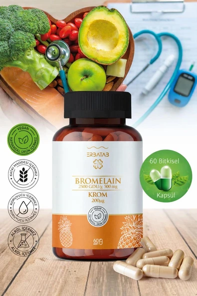 Erbatab Bromelain Krompikolinat 60 Kapsül - Resim 4