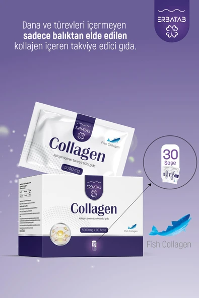 Erbatab Hidrolize Kollajen 5000 mg 30 Saşe ürün görseli 1