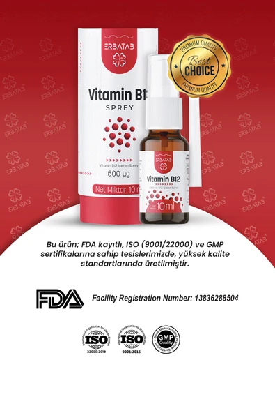 Erbatab Metilkobalamin B12 Sprey 10 ml - Resim 6