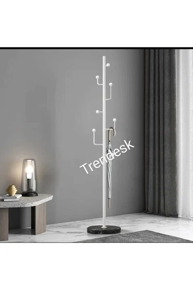 Modern Metal Beyaz Ayaklı Askılık Elbise Askısı 1053-CN ürün görseli 1
