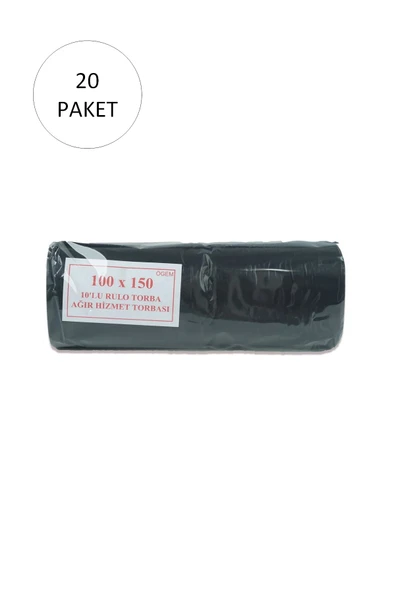 Astra Market Hantal Boy Çöp Torbası 100 X 150 Cm 10 Lu Rulo X 20 Paket = 200 Adet (SİYAH) ürün görseli 1