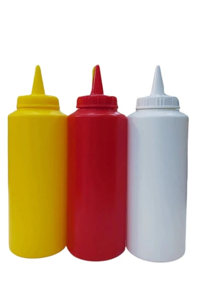 GastroPlast  Fişek Sosluk 250 ml 3 Lü Set Sarı-kırmızı-beyaz ürün görseli 1