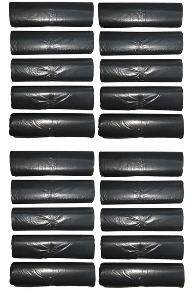 Siyah Ekstra Kalın J250 Jumbo Boy Çöp Poşeti 80x110 cm 10 lu Rulo 20 Paket 200 Adet ürün görseli 1