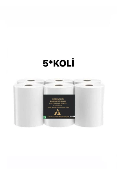ErcQuality  Hareketli Havlu 21 Cm 6 Rulo 6-5 Toplam 30 Rulo Her Koli ( 2.5 Kg ) ürün görseli 1