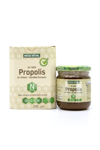 Aksu Vital Arı Sütü Propolis Ham Bal Karışımı Doz Gold Seri 8000 mg 220 gr ürün görseli 1