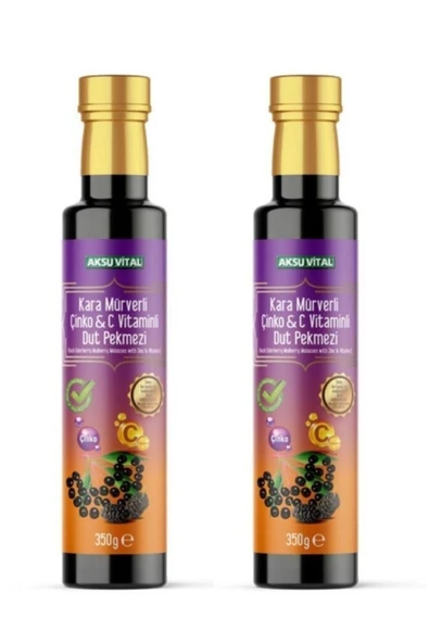 Aksu Vital Kara Mürverli Çinko & C Vitaminli Dut Pekmezi 350 Gr X 2 Adet ürün görseli 1