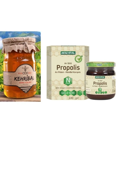 Kehribal Çiçek Balı 850 Gr & Propolis Arı Sütü Polen Bal 220 Gr ürün görseli 1