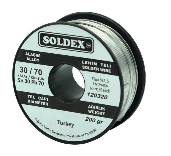 Soldex 1.60mm 200gr Sn30 Pb70 Lehim Teli ürün görseli 1