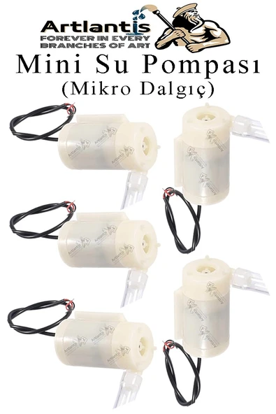 Mini Su Pompası 5 Adet Mikro Dalgıç Pompa Solonoid Su Pompası DC 3-5 Volt Küçük Akvaryum Motoru 100l/h ürün görseli 1