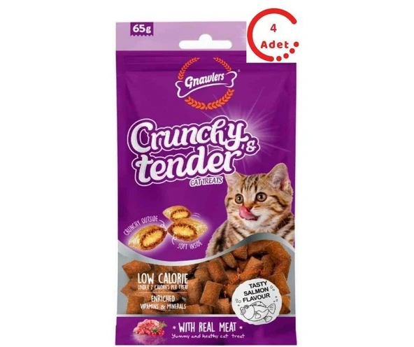 Gnawlers Crunch Somonlu Kedi Ödülü 65 GR x 4 Adet ürün görseli 1