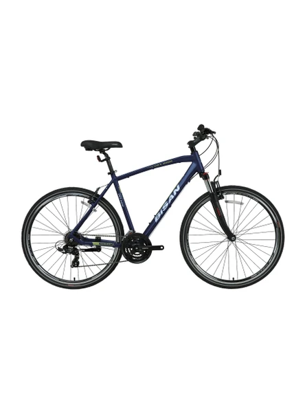 BİSAN TRX 8100 ERKEK ŞEHİR BİSİKLETİ 50CM V 28 JANT 21 VİTES LACİVERT YEŞİL BEYAZ ürün görseli 1