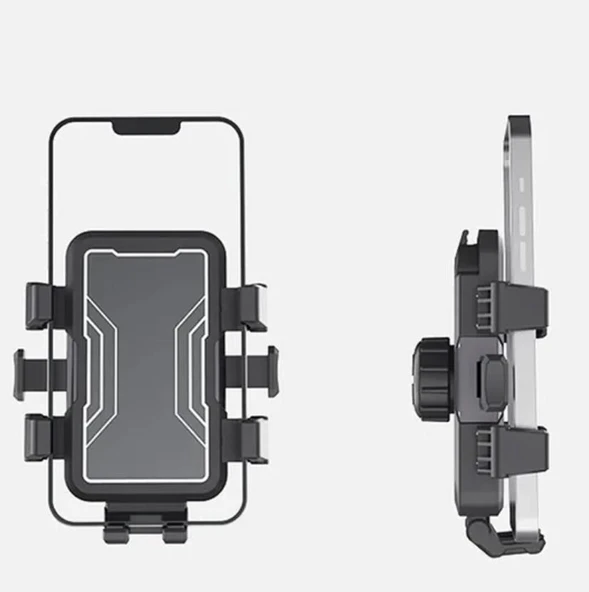 Zhltools Motosiklet Bisiklet İçin Gidon Bağlantılı Alüminyum Telefon Tutucu ürün görseli 1