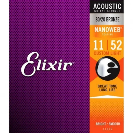 ELİXİR 11027 NANOWEB BRONZ AKUSTİK GİTAR TELİ (11-52) ürün görseli 1