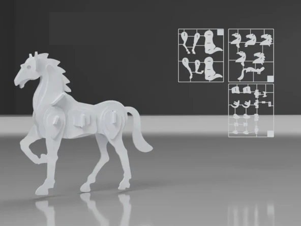 3d At Plastik Puzzle Yapboz Montessori ürün görseli 1