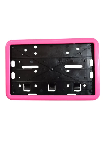 Çerçeveli Motor Plakalık Plaka Altlığı Pembe 17x26 cm ürün görseli 1