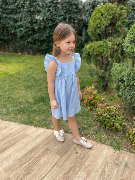 Volanlı Kız Çocuk Elbise - Resim 4