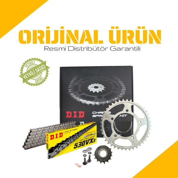 Dıd Honda Cb 900f Hornet Zincir Dişli Seti (2001-2006) X-Ringli Zincir (Çelik Renk) ürün görseli 1