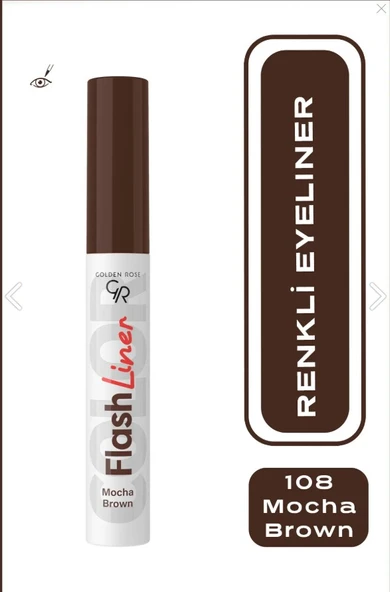 Golden Rose Flash Liner Colered Eyeliner No:108 Mocha Brown - Renkli Eyeliner  ürün görseli 1