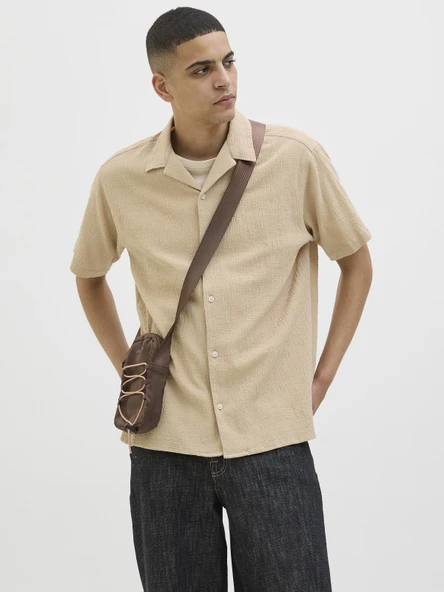 JACK JONES Erkek Kısa Kollu Pamuklu Gömlek 12255781 ürün görseli 1