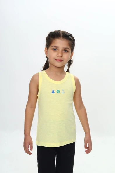 Toontoy Kız Çocuk Baskılı Atlet - Resim 5