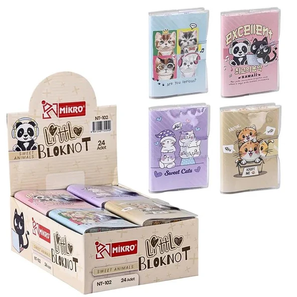 MIKRO NOT DEFTERI CUTE CATS NT-102 ürün görseli 1