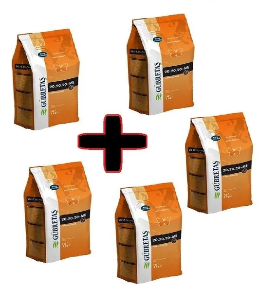 5 Adet Gübretaş 20.20.20+ME NPK Gübresi 1 Kg, Orijinal Paket ürün görseli 1