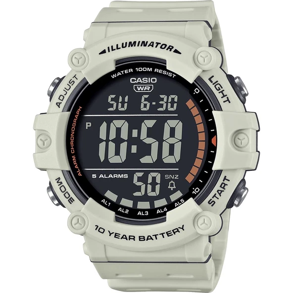 Casio AE-1500WH-8B2VDF Quartz Dijital Silikon Krem 51 mm Erkek Kol Saati ürün görseli 1