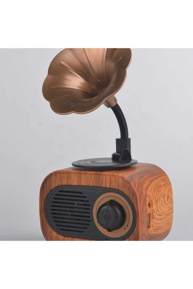 MOBİLİUM Vlike Fm Radıo Wıreless Speaker Vk-b5 Hoparlör Classic Retro Style Gramafon Nostalji Radyosu ürün görseli 1