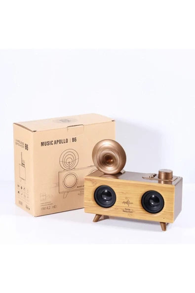Paleon Apollo B6 Gramafon Radyo Retro Kablosuz Hoparlör ürün görseli 1