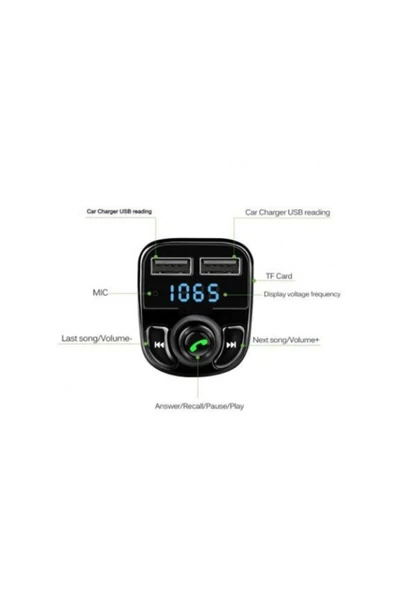 Anadolu Otantik Bluetooth Fm Transmitter Car X8 - Resim 2